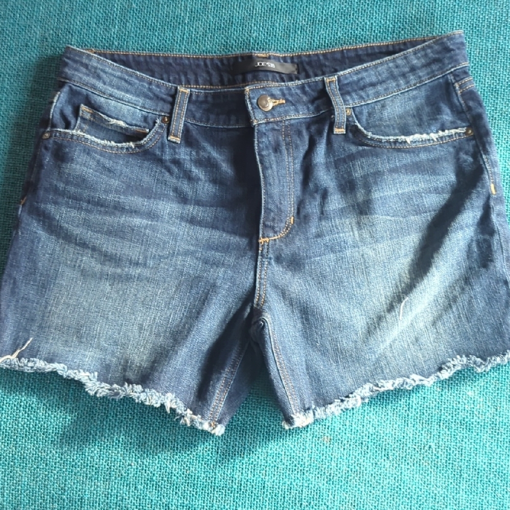 Joe's Jeans Frayed Hem Blue Jean Shorts